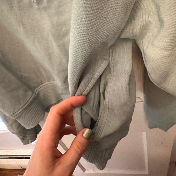 Women's Half-Zip Sweatshirt - Sage Green - Picture 5 of 6